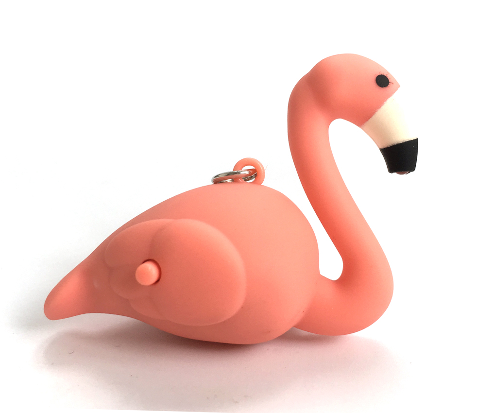 HL2118 火烈鳥 LED發(fā)聲發(fā)光手電鑰匙扣 包包、手機(jī)掛件小禮品