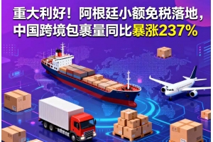 重大利好！阿根廷小額免稅落地，中國跨境包裹量同比暴漲237%
