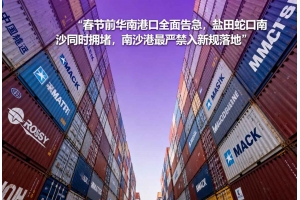 春節前華南港口全面告急，鹽田蛇口南沙同時擁堵，南沙港最嚴禁入新規落地