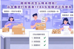 跨境物流怎么降本增效？云倉集貨打包直發+FBA頭程模式正在普及