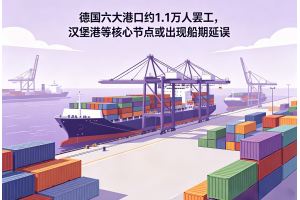 德國六大港口約1.1萬人罷工，漢堡港等核心節點或出現船期延誤