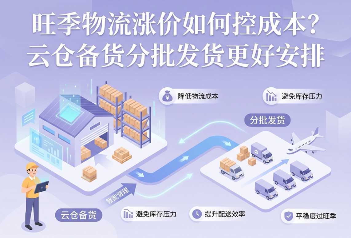 旺季物流漲價(jià)如何控成本？云倉(cāng)備貨分批發(fā)貨更好安排