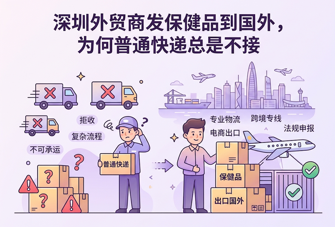 深圳外貿商發保健品到國外，為何普通快遞總是不接